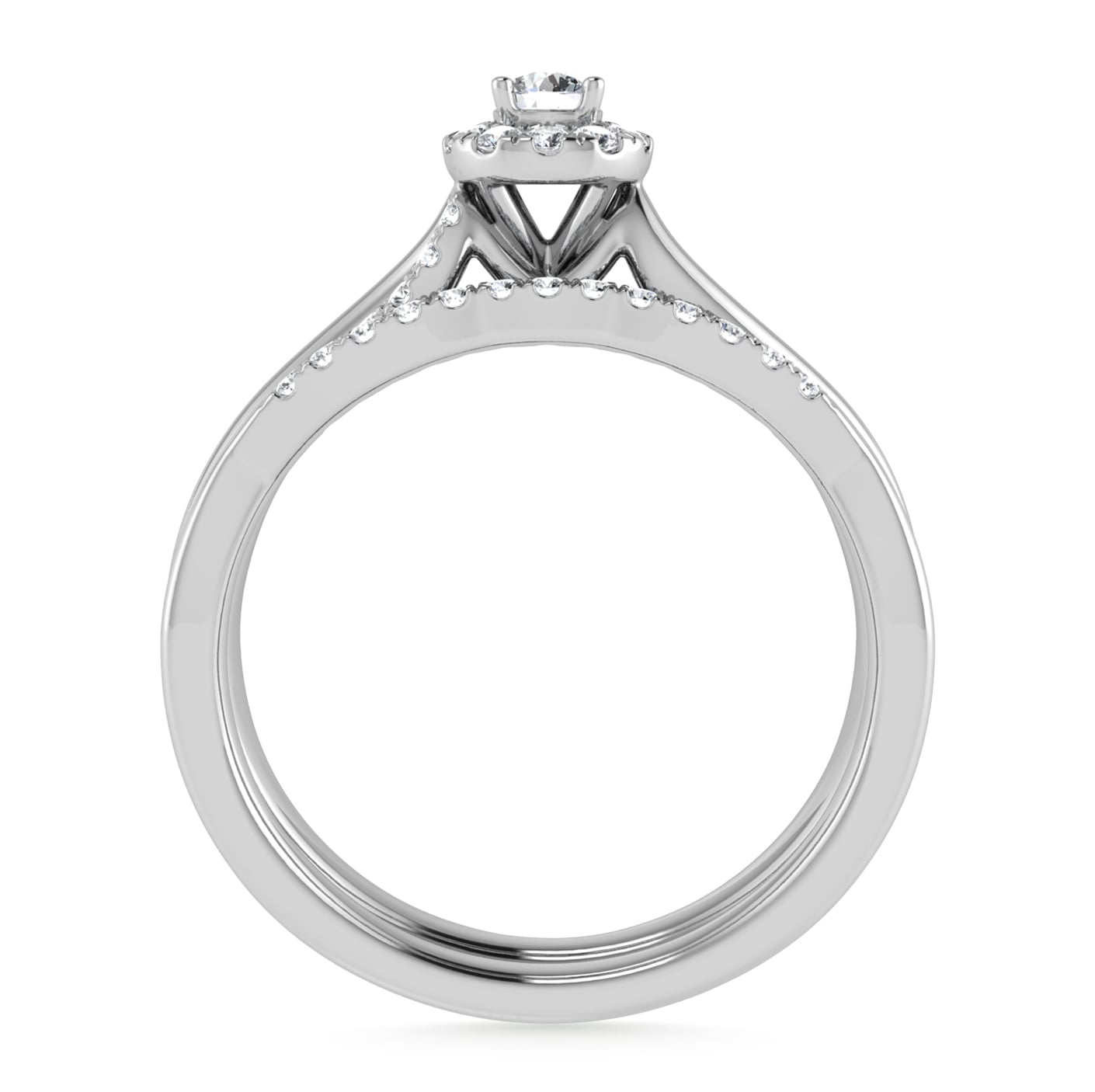 10K White Gold Diamond 1/4 Ct.Tw. Round Shape Bridal Ring