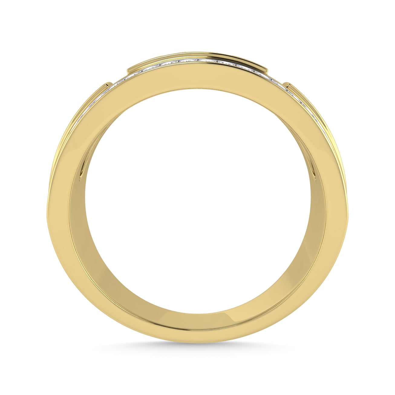 Diamond 3/4 Ct.Tw. Men?s Wedding Band in 14K Yellow Gold