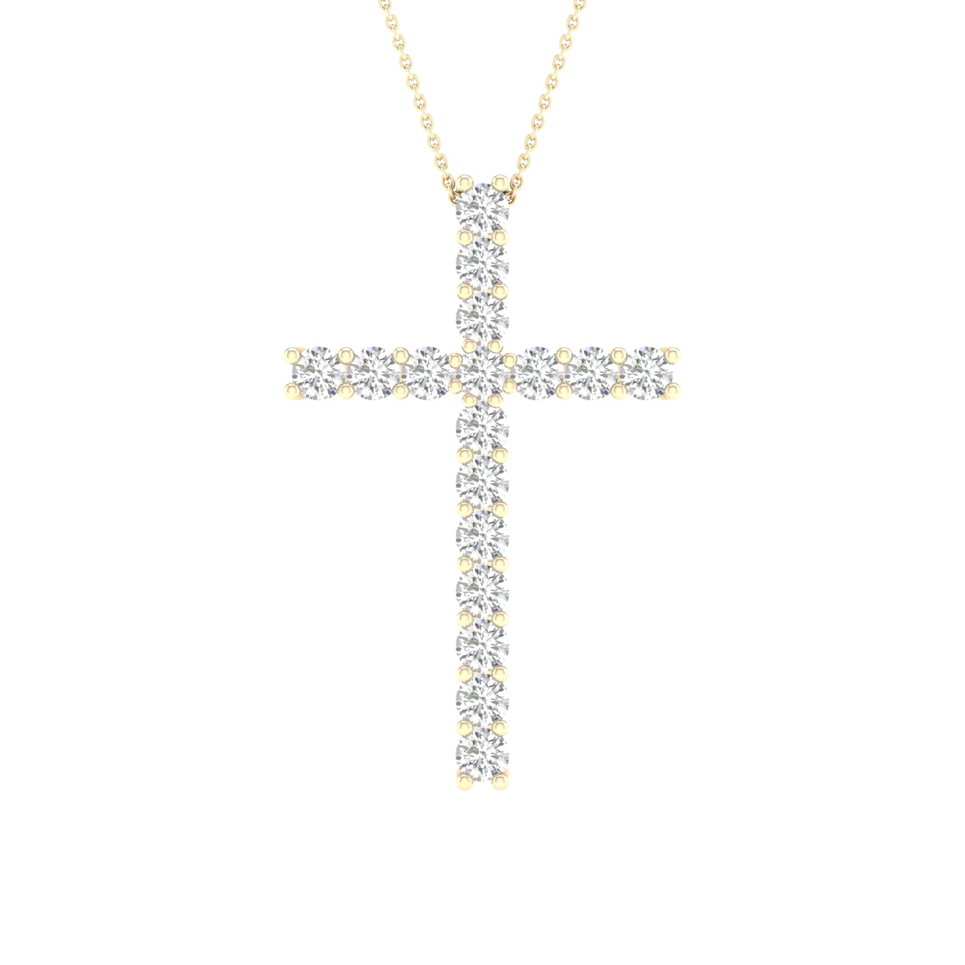 14K 1.00CT Certified Lab Grown Diamond Cross Pendant ( IGI Certified )