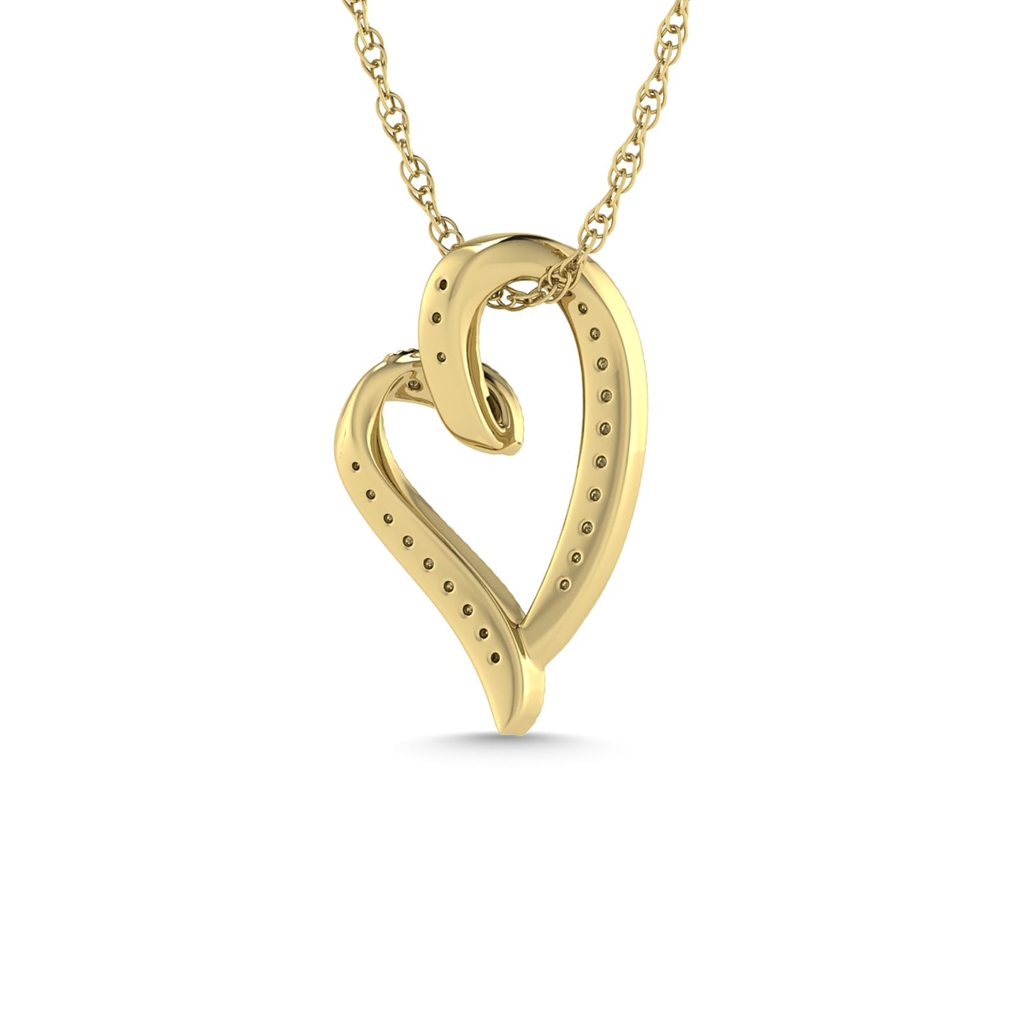 Diamond 1/6 Ct.Tw. Heart Pendant in 10K Yellow Gold