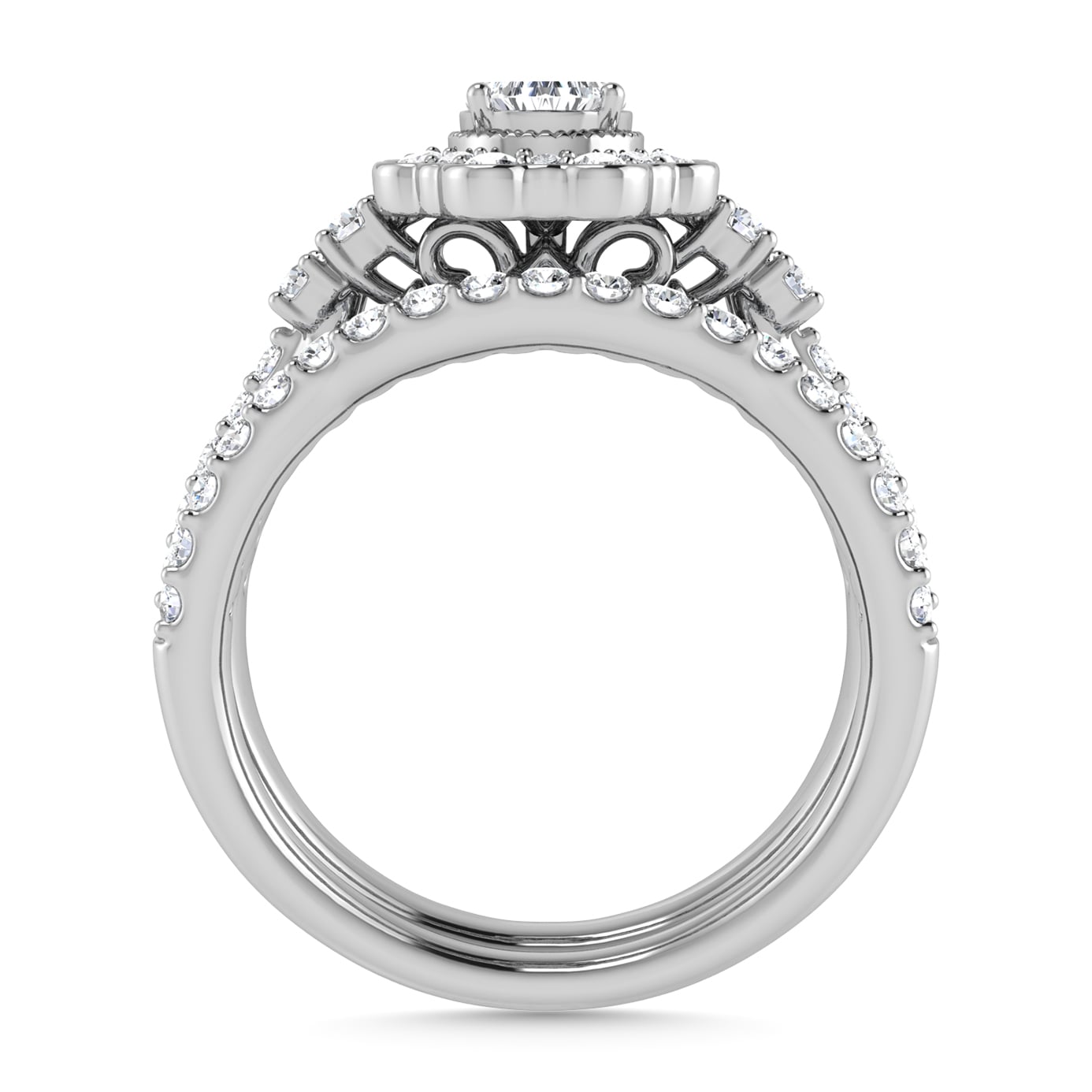 10K White Gold Diamond 1 Ct.Tw. Pear Shape Bridal Ring