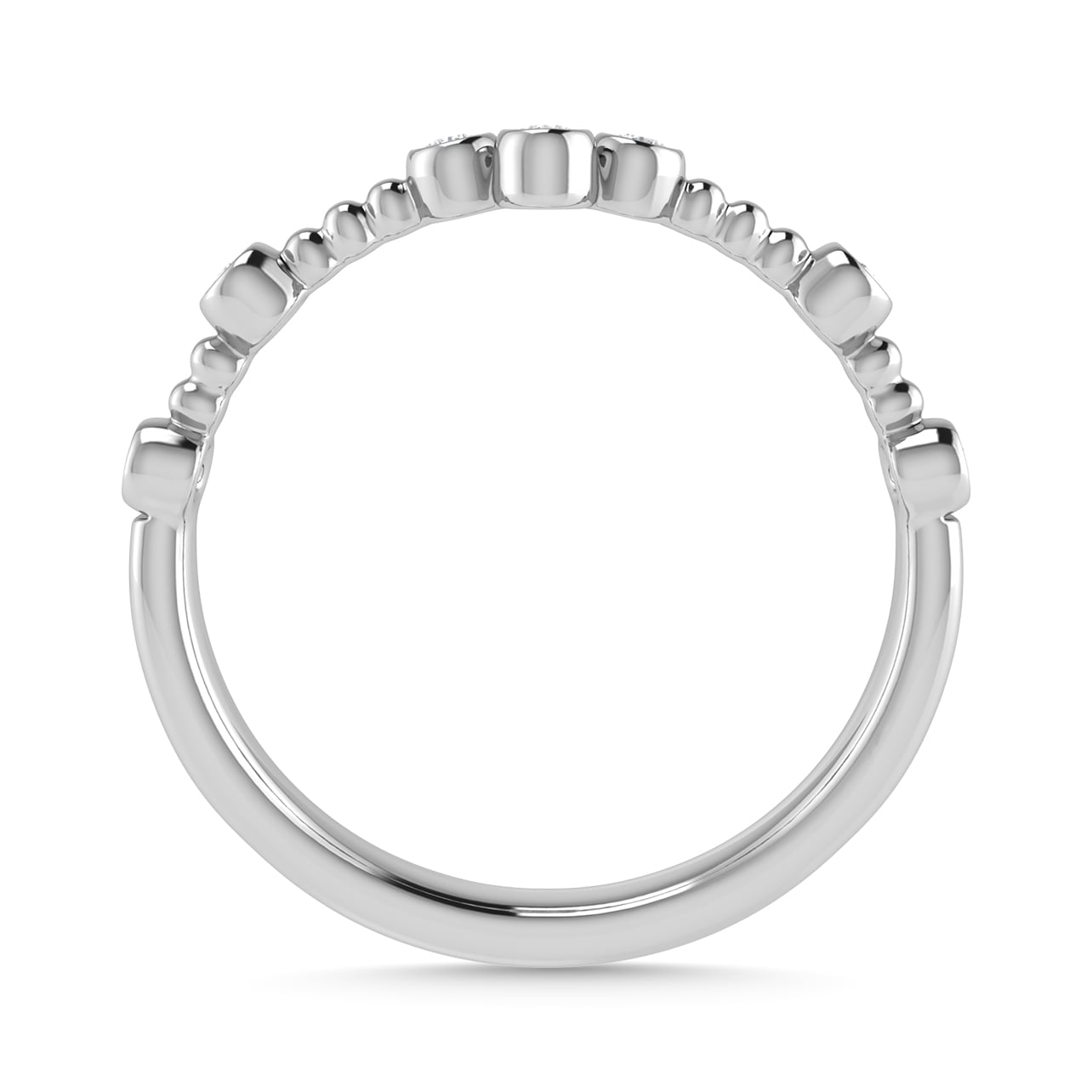 Diamond 1/10 Ct.Tw. Stack Band in 10K White Gold