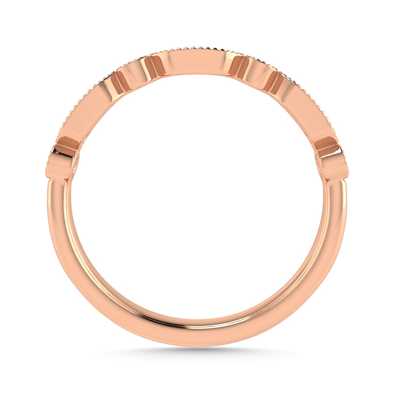 Diamond 1/6 Ct.Tw. Stack Band in 10K Rose Gold