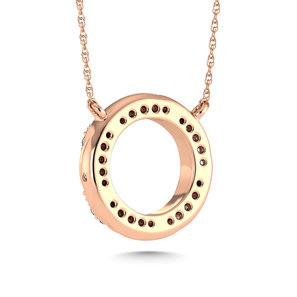 10K Rose Gold Diamond 1/6 Ct.Tw. Circle Fashion Necklace