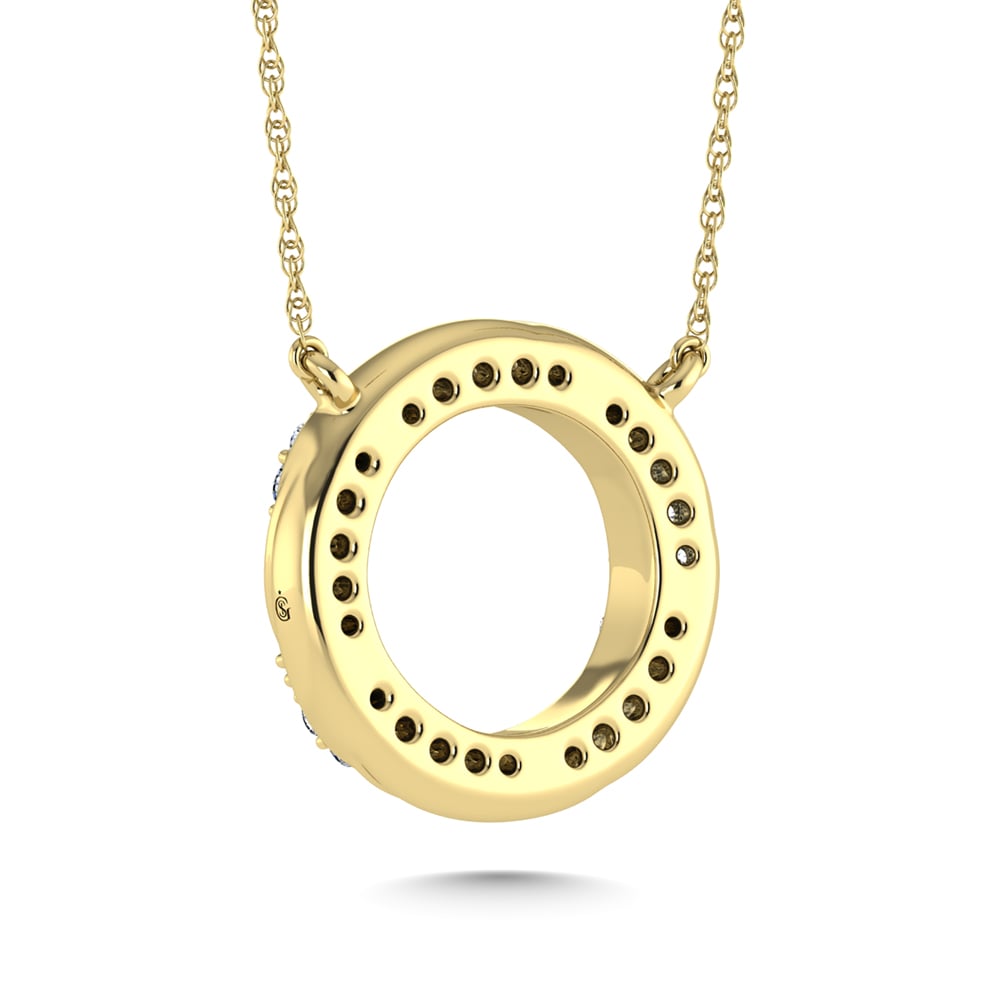 10K Yellow Gold Diamond 1/6 Ct.Tw. Circle Fashion Necklace