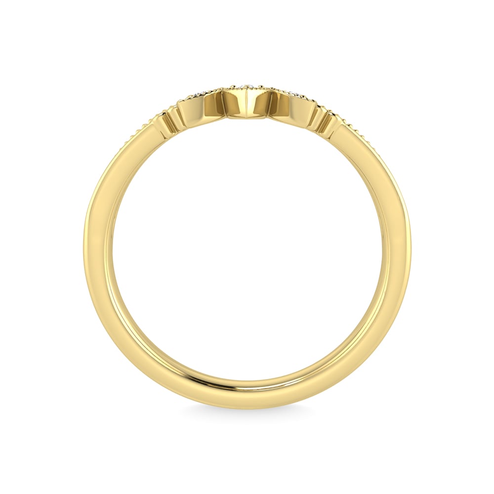 14K Yellow Gold Diamond 1/20 Ct.Tw. Chevron Band