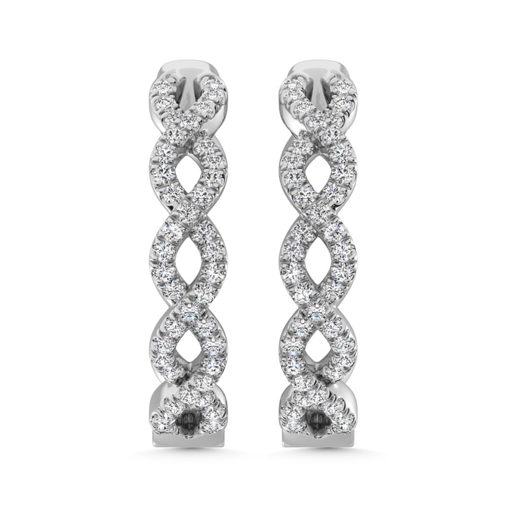 14K White Gold Diamond 1/3 Ct.Tw. Earrings