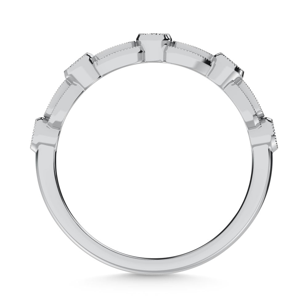 14K White Gold Diamond 1/4 Ct.Tw. Stack Band