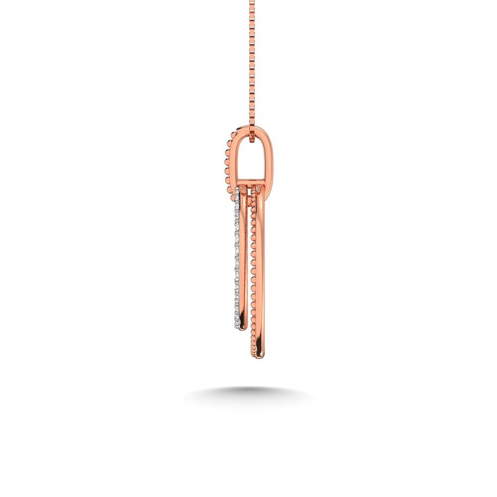 10K Two Tone Diamond 1/5 Ct.Tw. Fashion Pendant