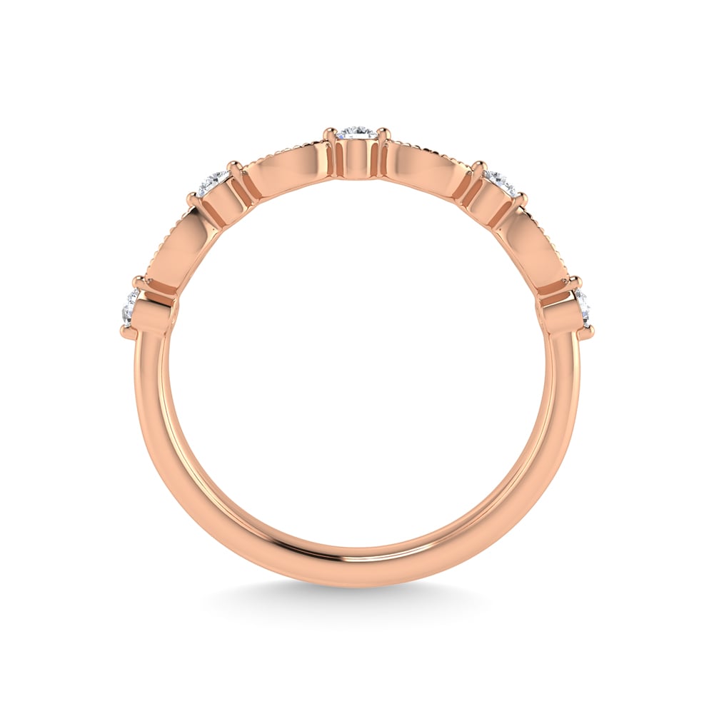 10K Rose Gold Diamond 1/6 Ct.Tw. Stackable Band