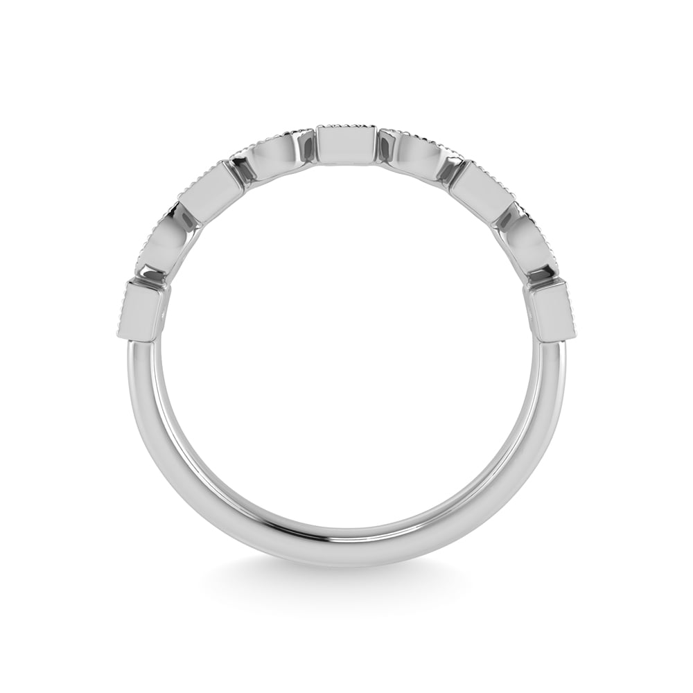 10K White Gold Diamond 1/10 Ct.Tw. Stackable Band