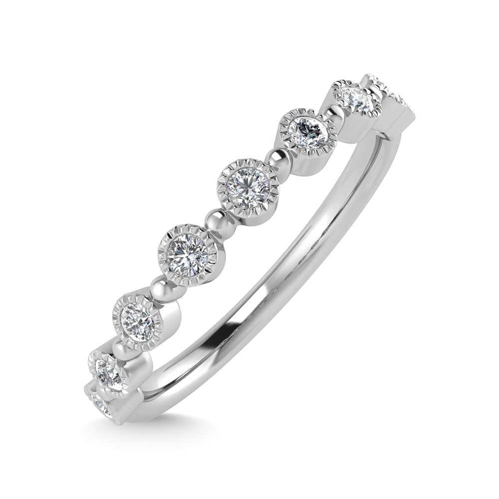 10K White Gold Diamond 1/10 Ct.Tw. Stackable Band