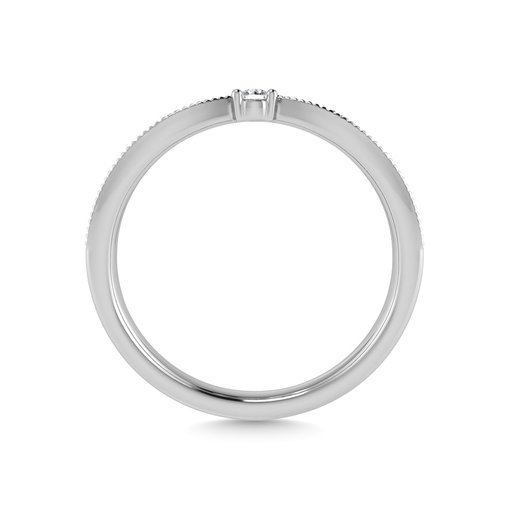 14K White Gold Diamond 1/10 Ct.Tw. Curve Band