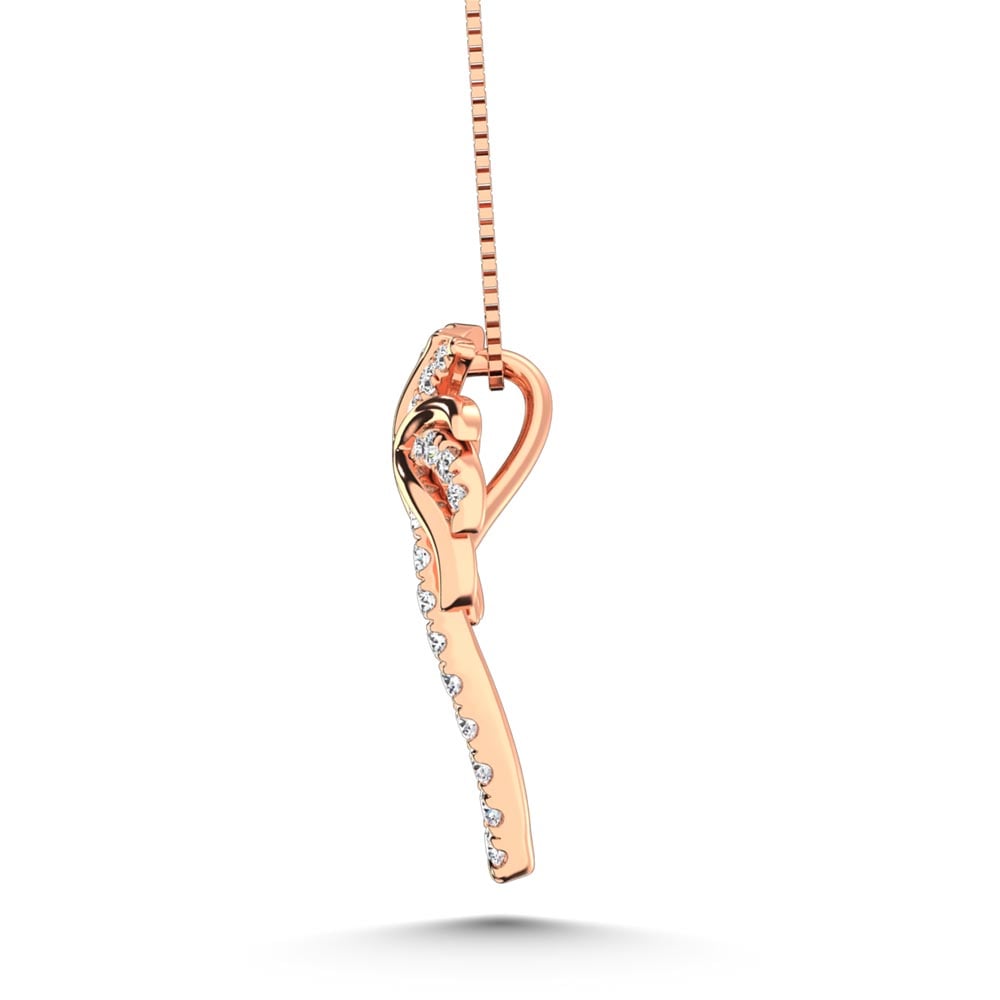 14K Rose Gold Diamond 1/4 Ct.Tw Palm Tree Pendant