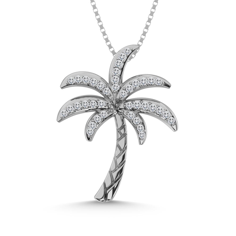 14K White Gold Diamond 1/10 Ct.Tw. Fashion Pendant