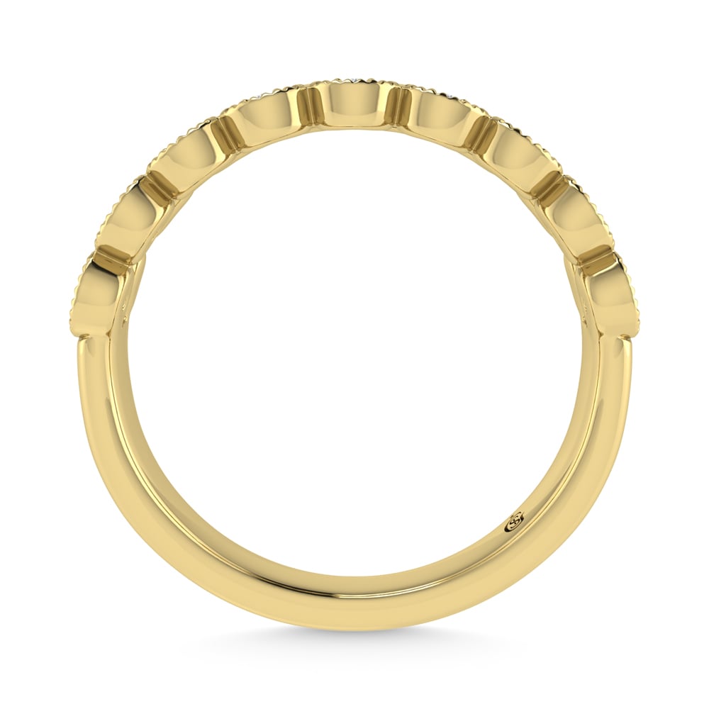 14K Yellow Gold Diamond 1/20 Ct.Tw. Stackable Band