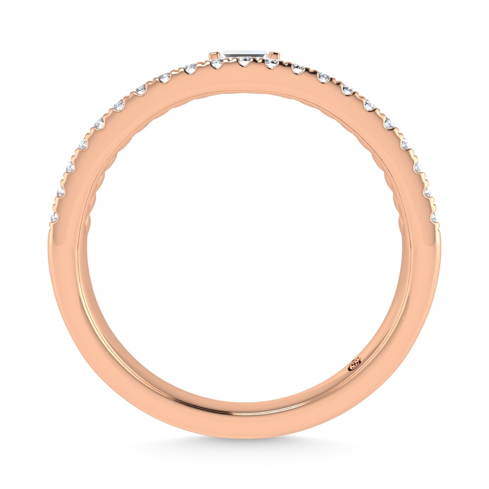 14K Rose Gold Diamond 1/6 Ct.Tw. Stackable Band