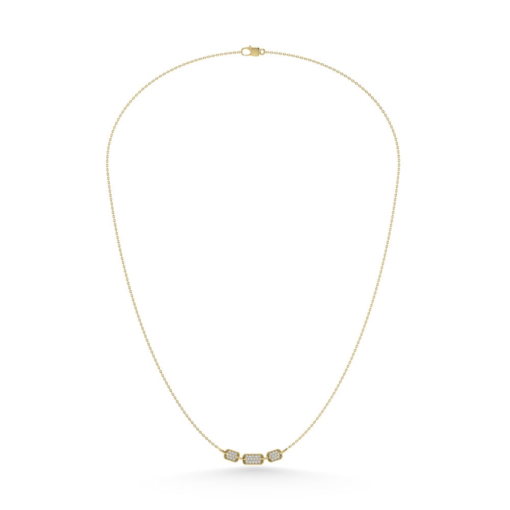 10K Yellow Gold Diamond 1/6 Ct.Tw. Fashion Necklace (18 inches)