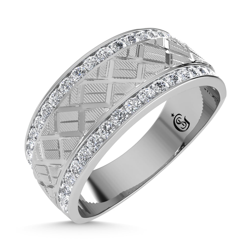 14KT 1/2CT MACHINE GENTS MACHINE CREATIVE BAND