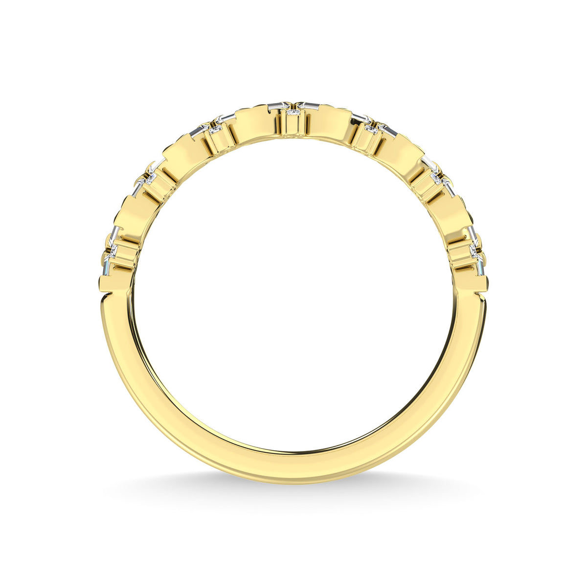 14K Yellow Gold Diamond 1/5 Ct.Tw. Stackable Band