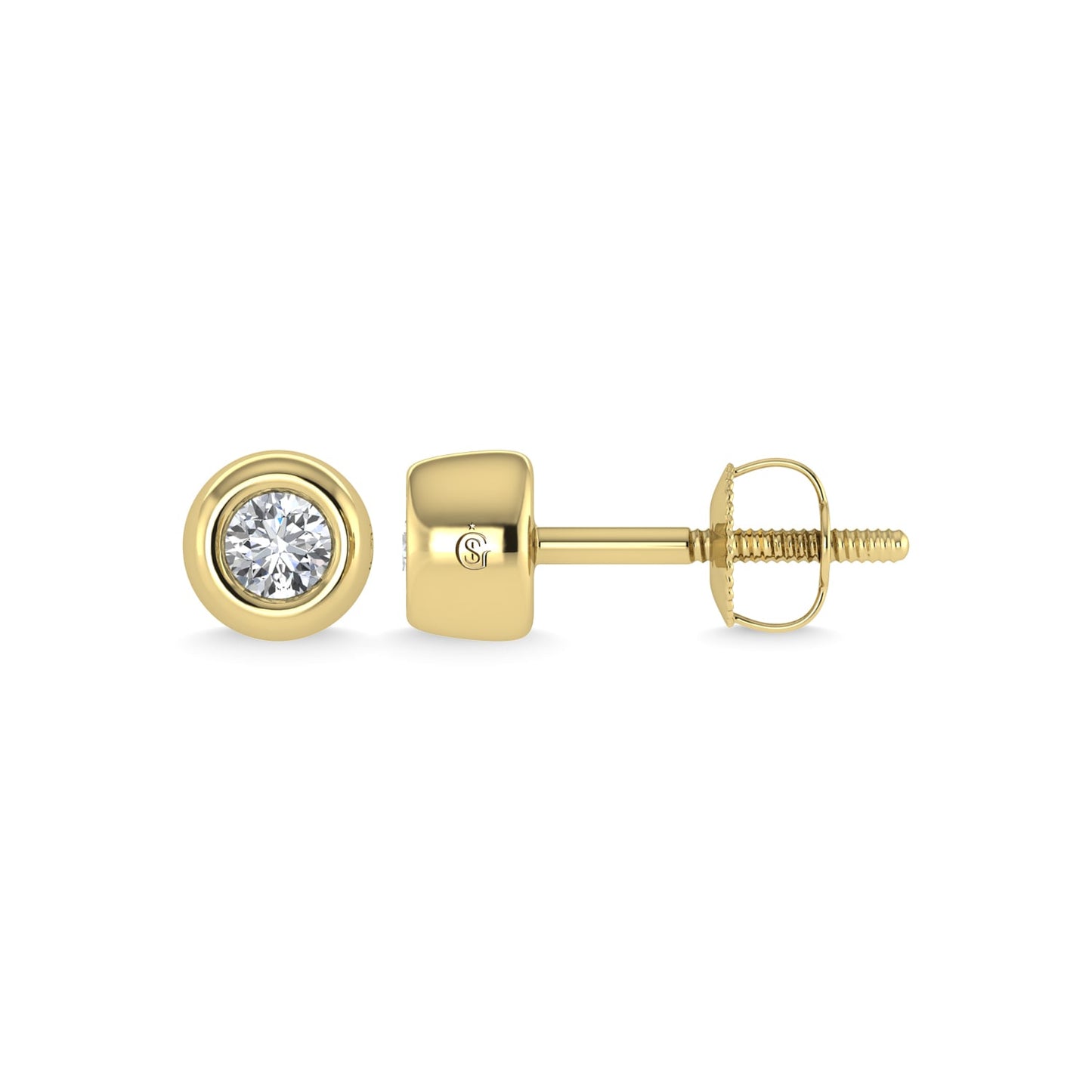 14K Yellow Gold Diamond 1/10 Ct.Tw. Stud Earrings