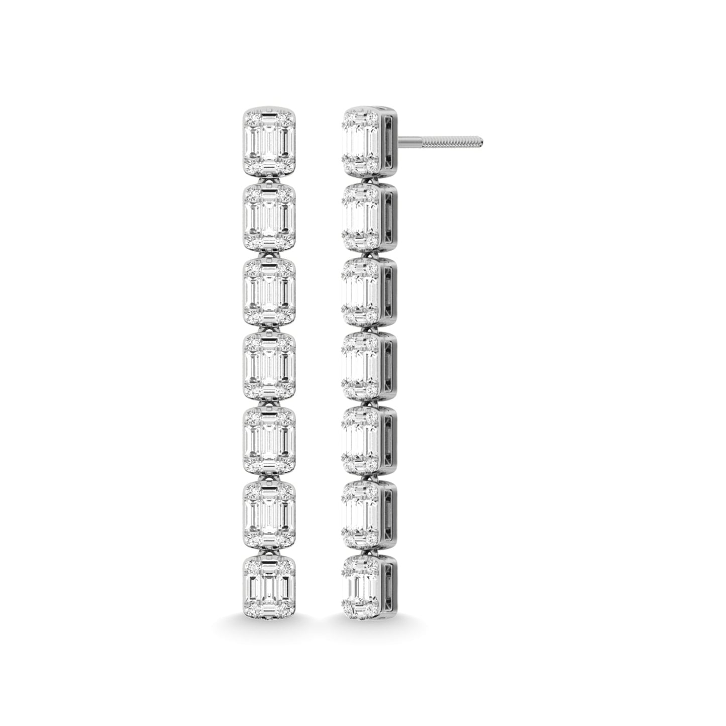 14K White Gold Diamond 1 1/2 Ct.Tw. Fashion Earrings