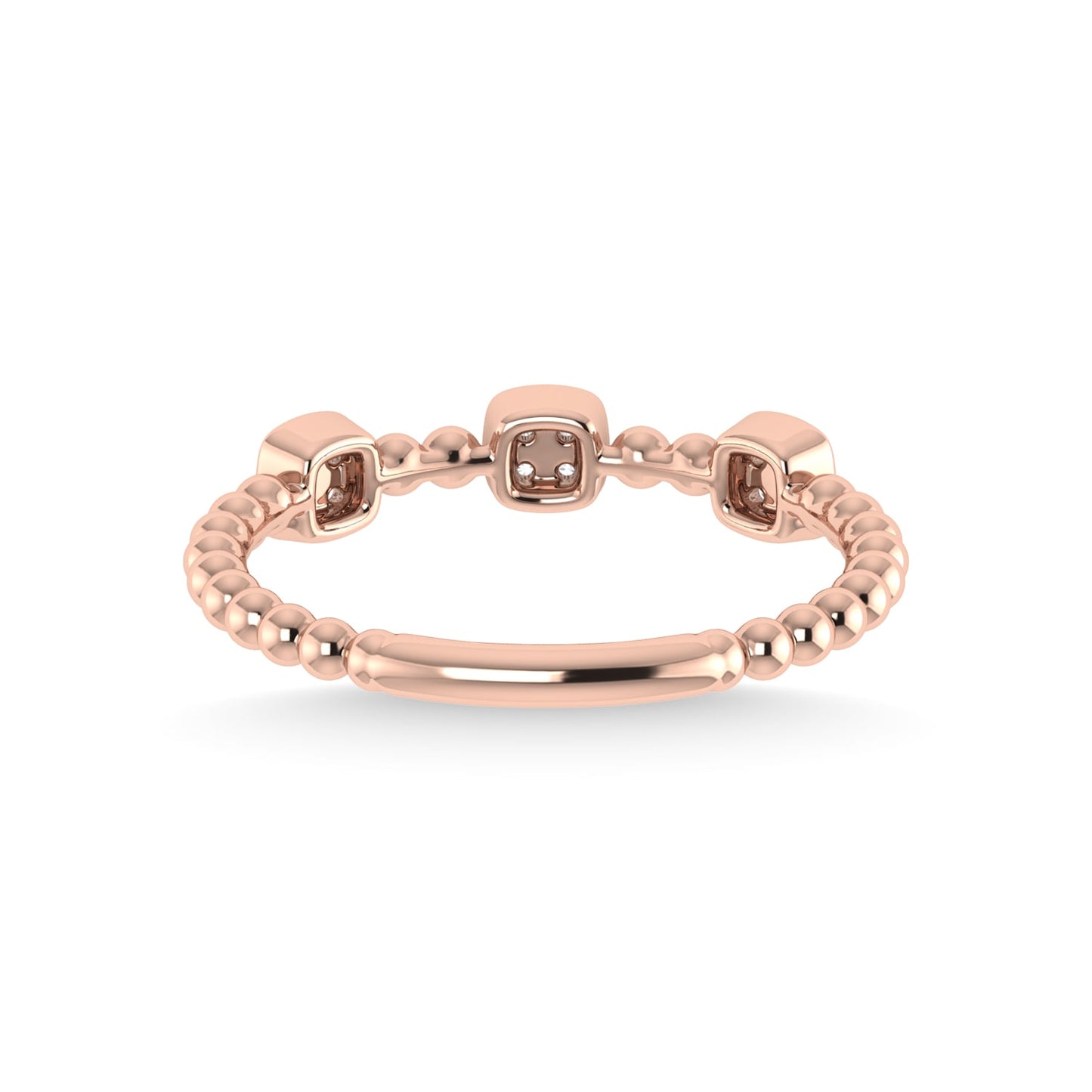 14K Rose Gold Diamond 1/10 Ct.Tw. Stackable Band