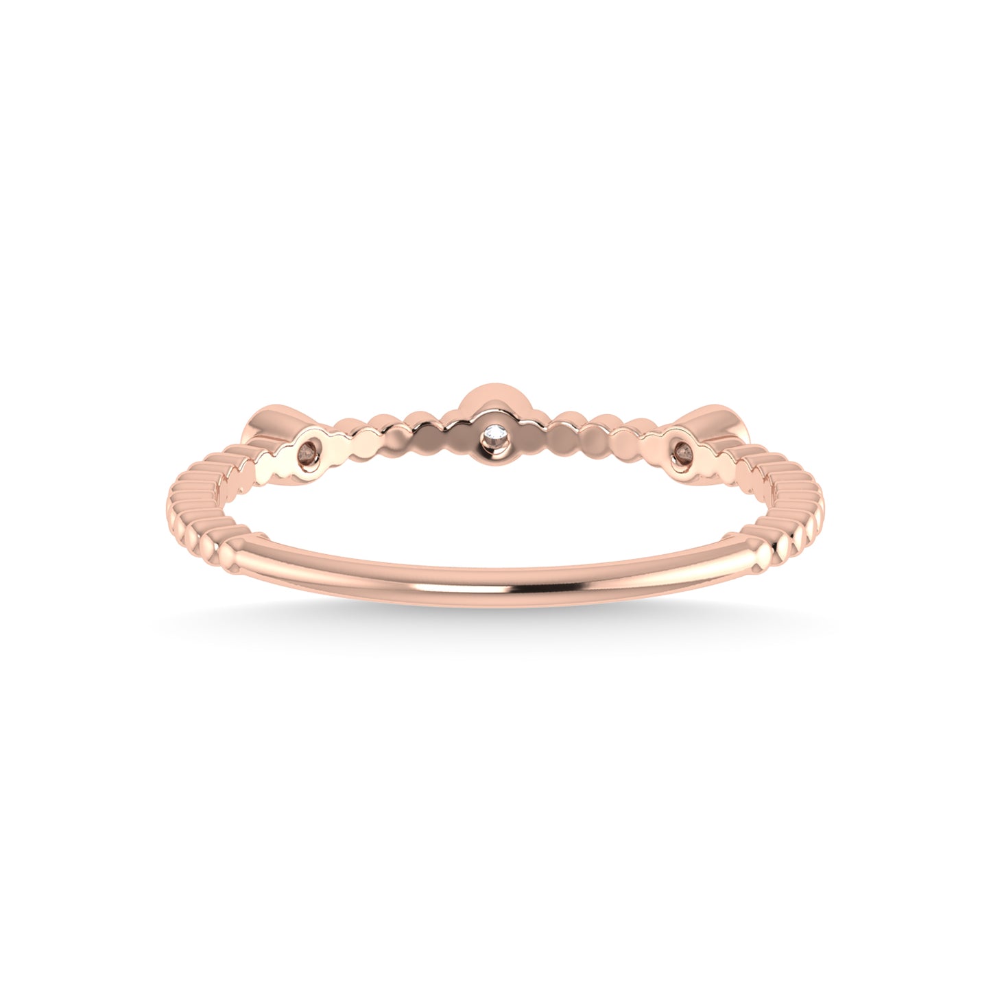 14K Rose Gold Diamond 1/20 Ct.Tw. Stackable Band