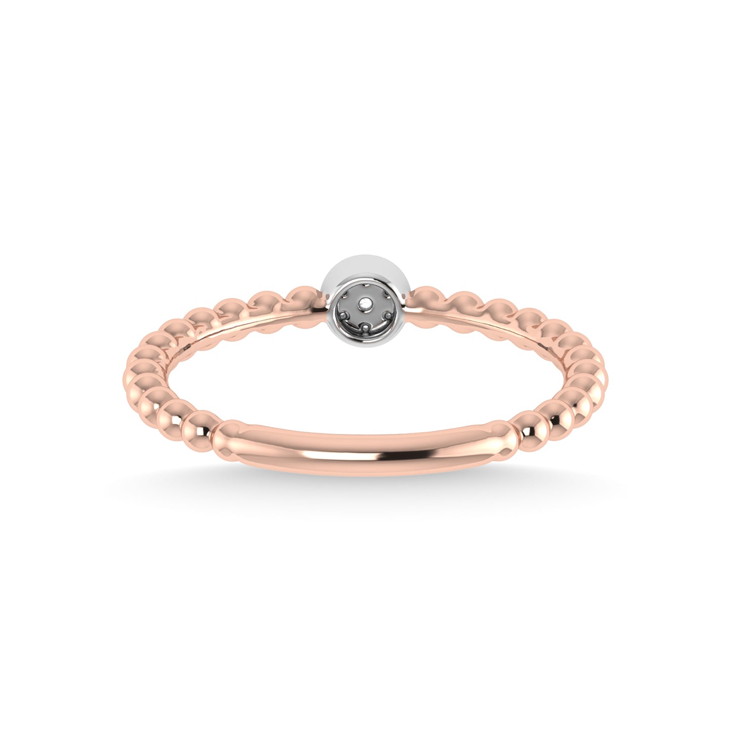 14K Rose Gold Diamond 1/20 Ct.Tw. Stackable Band