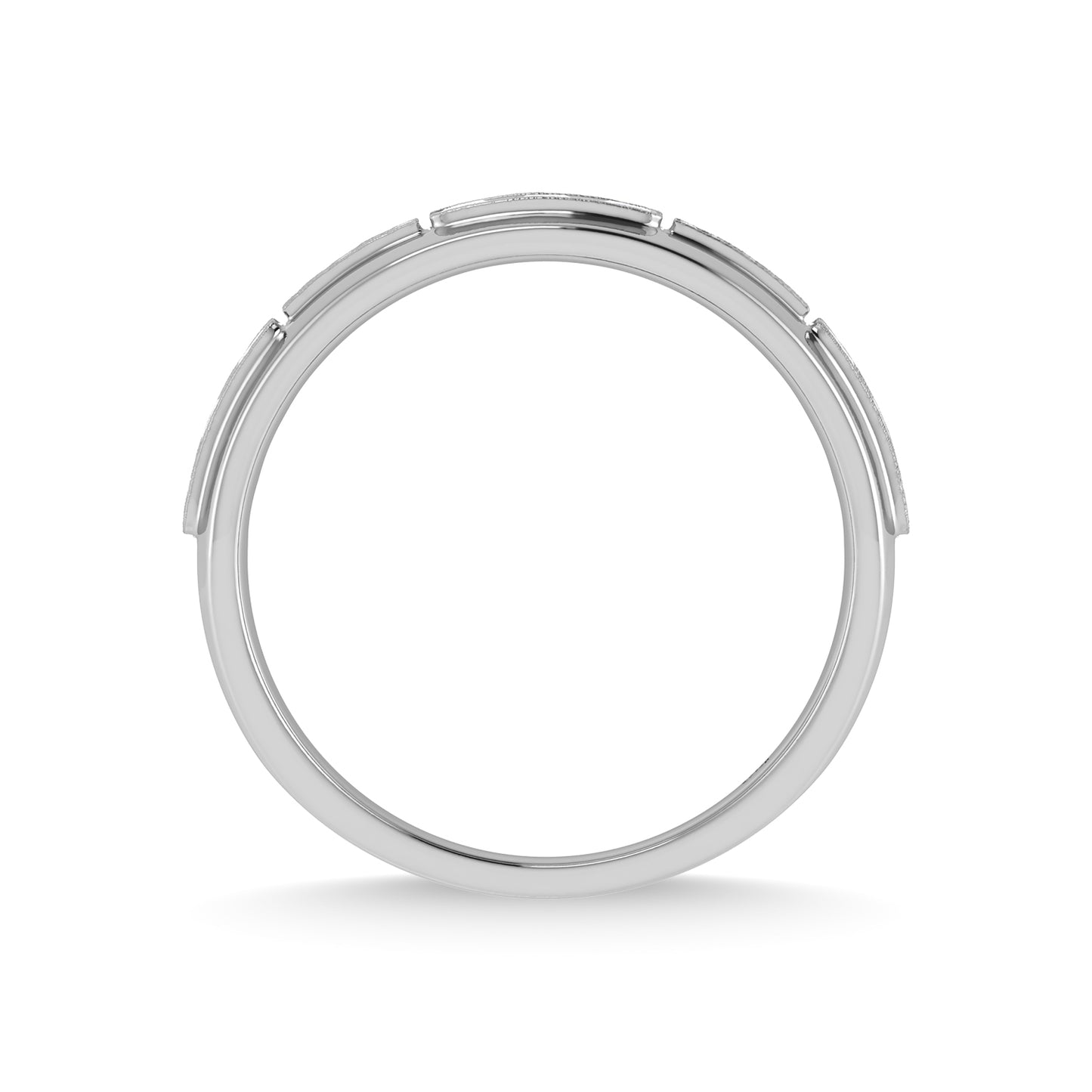 14K White Gold Diamond 5/8 Ct.Tw. Men?s Machine Band