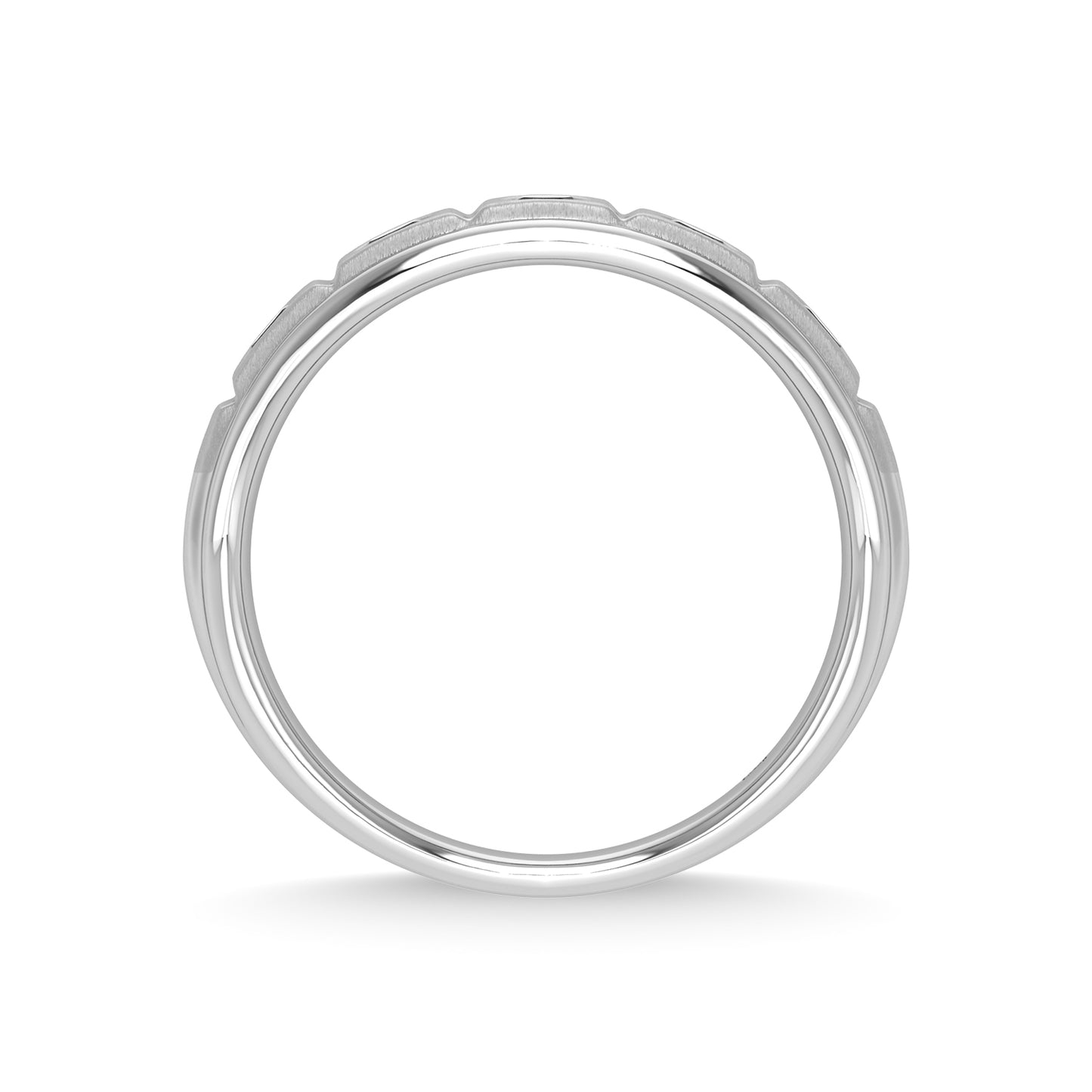 14K White Gold Diamond 1/2 Ct.Tw. Men?s Machine Band