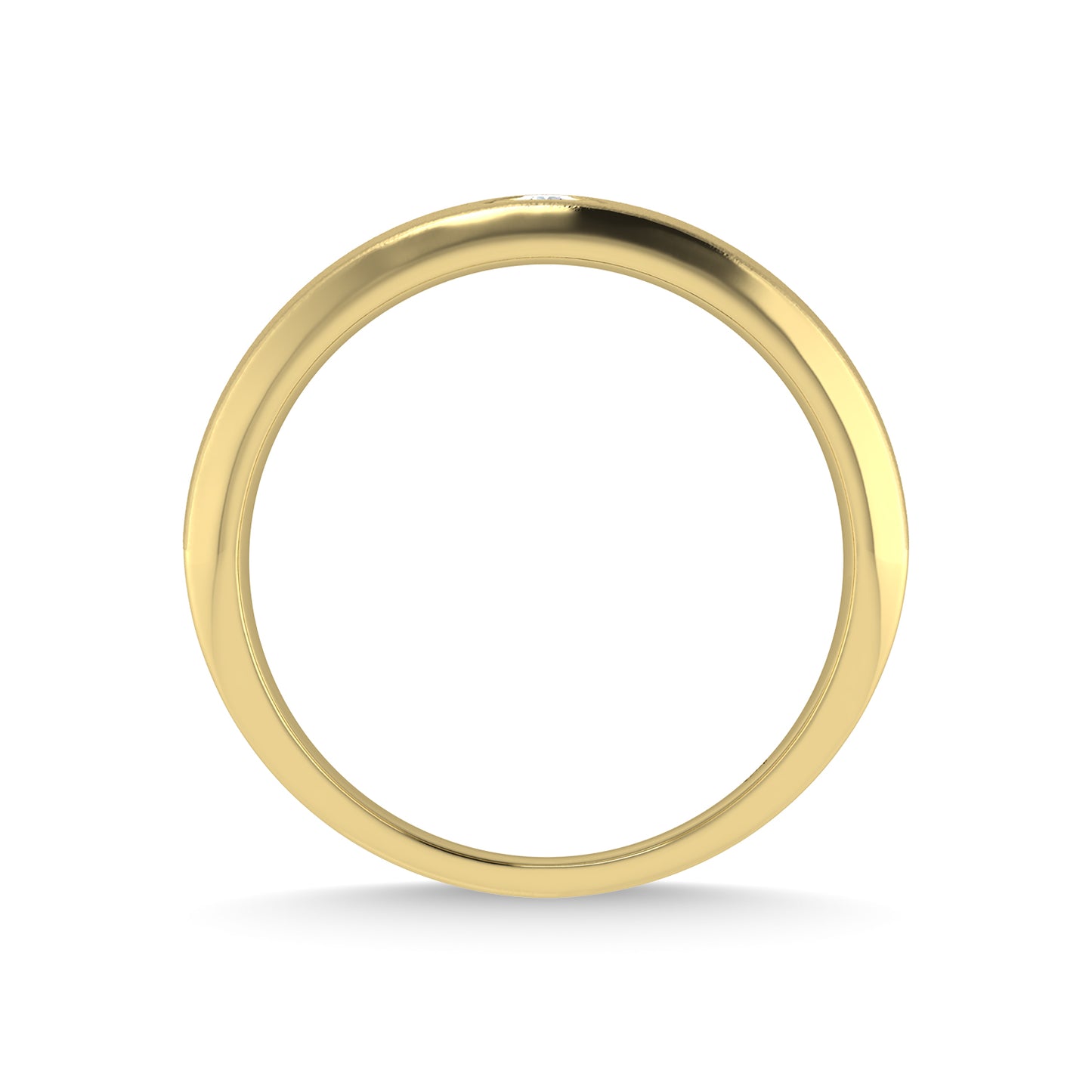 14K Yellow Gold Diamond 1/20 Ct.Tw. Men?s Machine Band