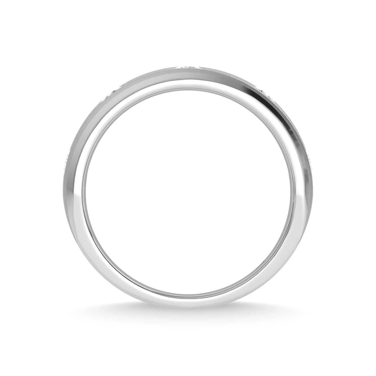 14K White Gold Diamond 3/8 Ct.Tw. Men?s Machine Band