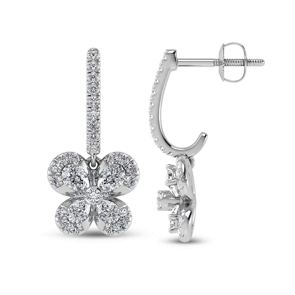 14K White Gold Diamond 1 5/8 Ct.Tw. Fashion Earrings