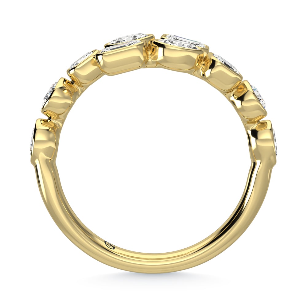 14K Yellow Gold Diamond 1 3/8 Ct.Tw. Fancy Cut Fashion Ring