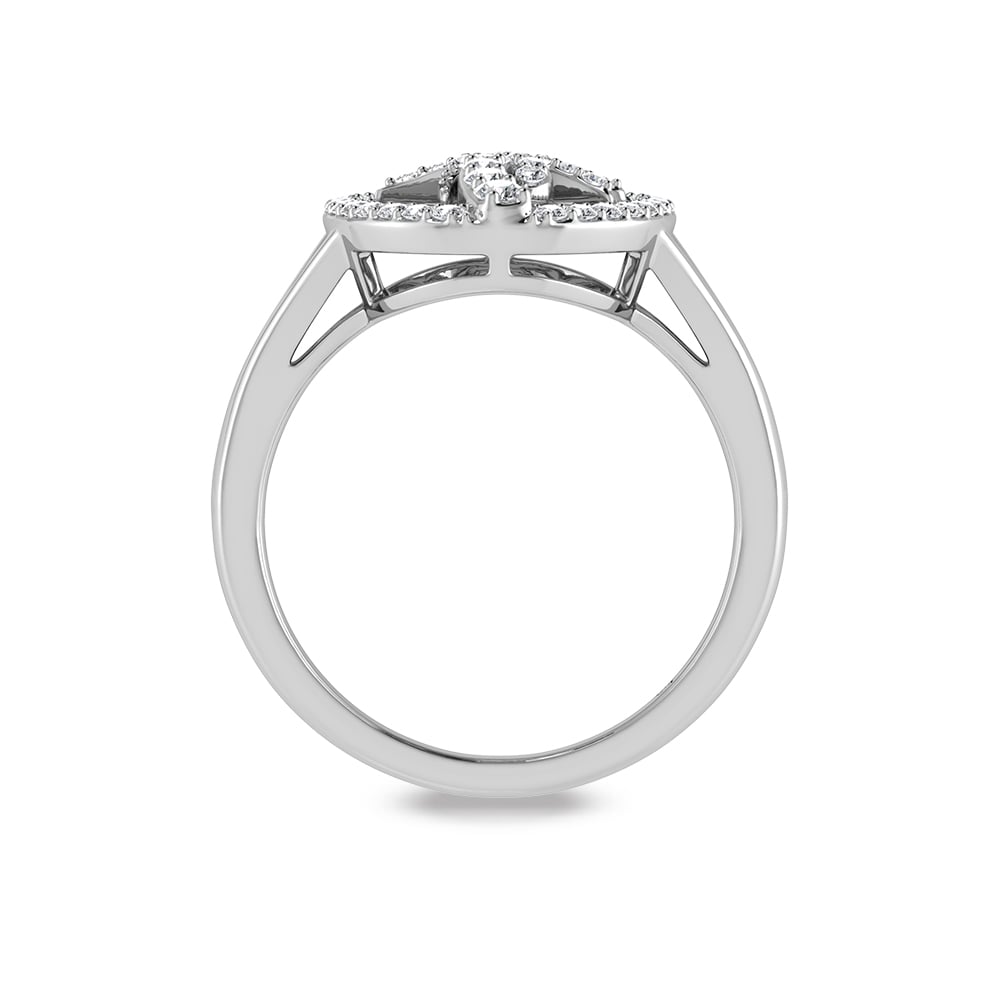 14K White Gold Diamond 1/3 Ct.Tw. Palm Tree Ring