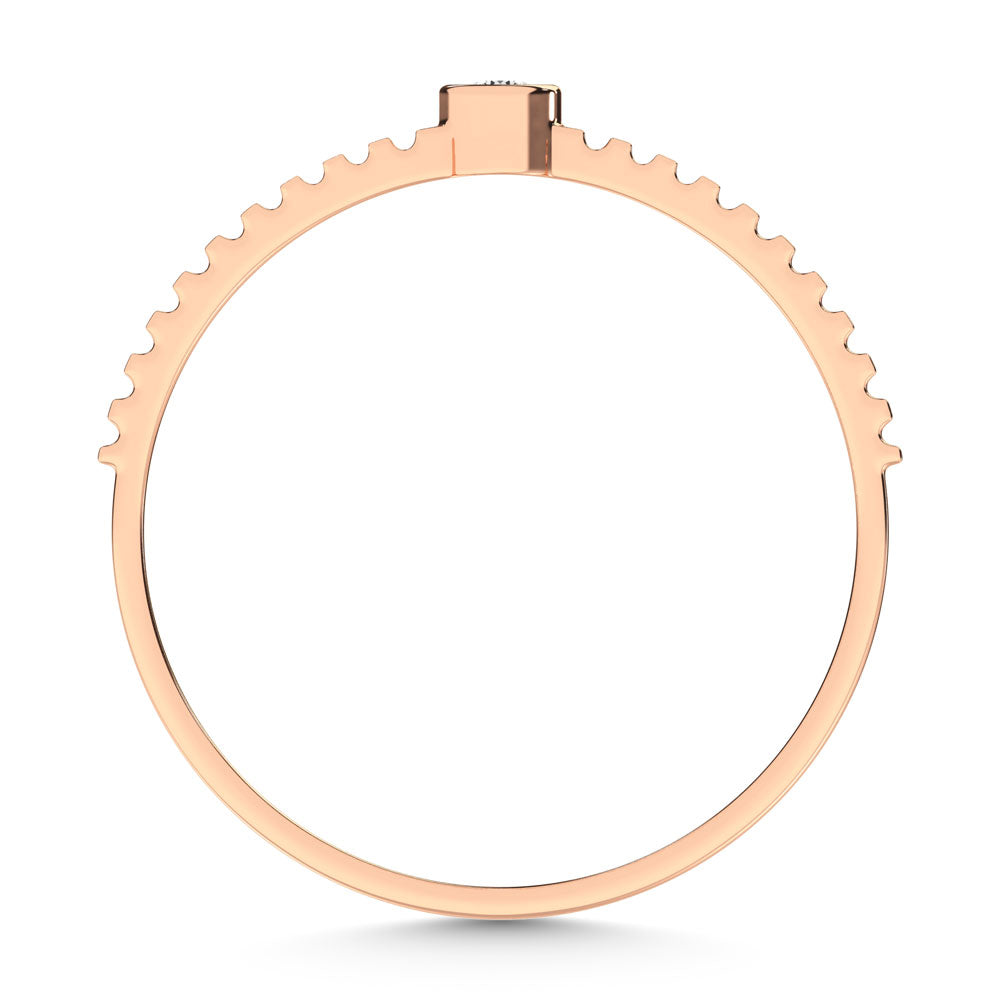 14K Rose Gold Diamond 1/20 Ct.Tw. Stackable Band