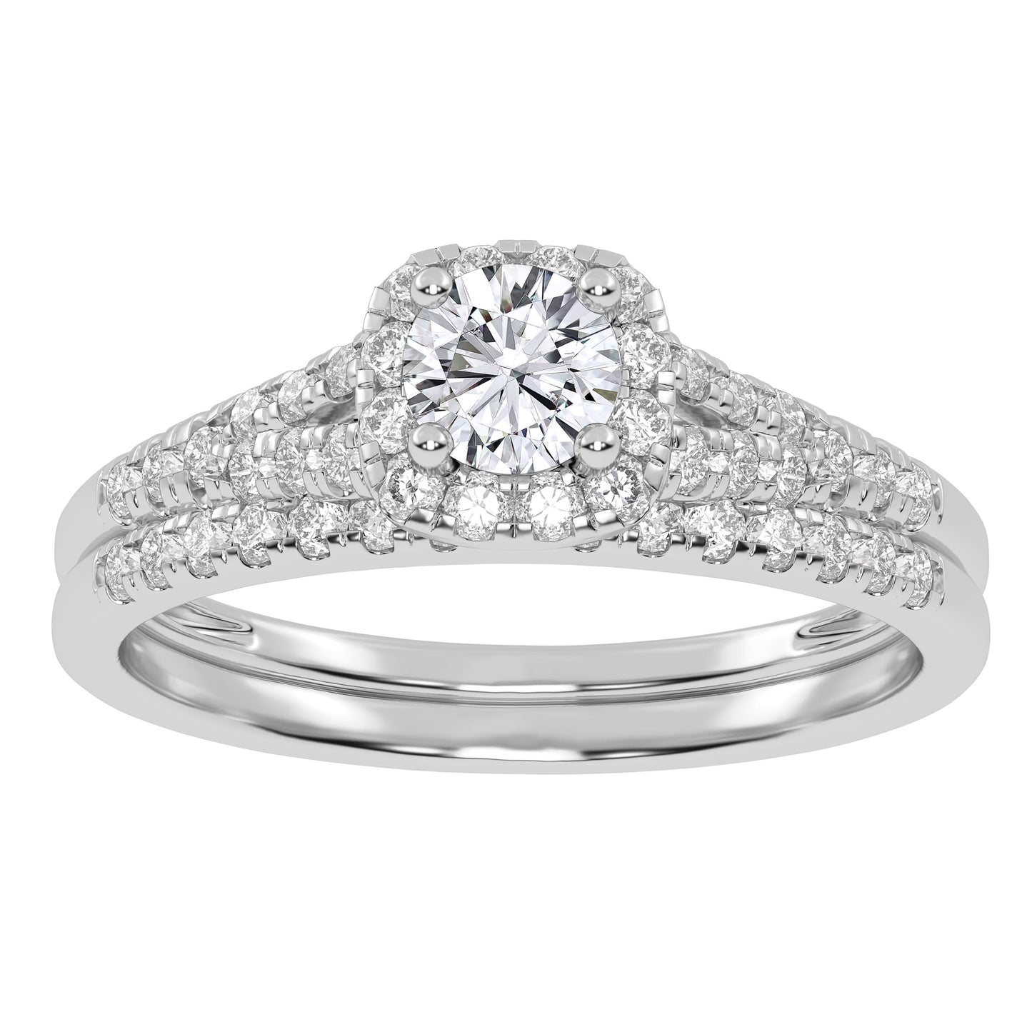 10K 0.50CT Certified Lab-Grown Diamond Bridal Set