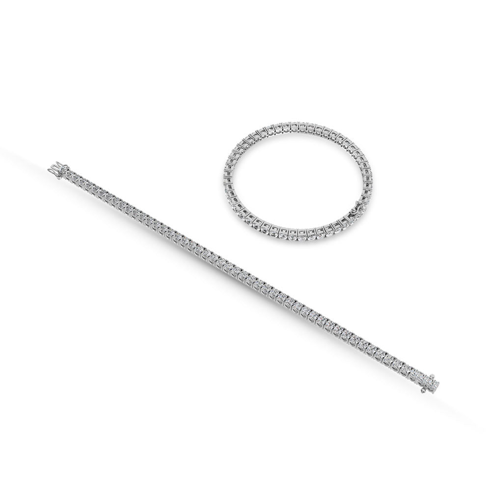 10K White Gold Lab Grown Diamond 4 Ct.Tw. Illusion Tennies Bracelet (9CT Look)