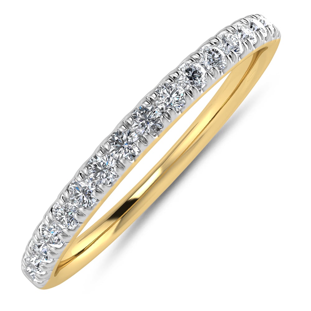 14K Yellow Gold Lab Grown Diamond 1/6 Ct.Tw. IGI Certified Wedding Band