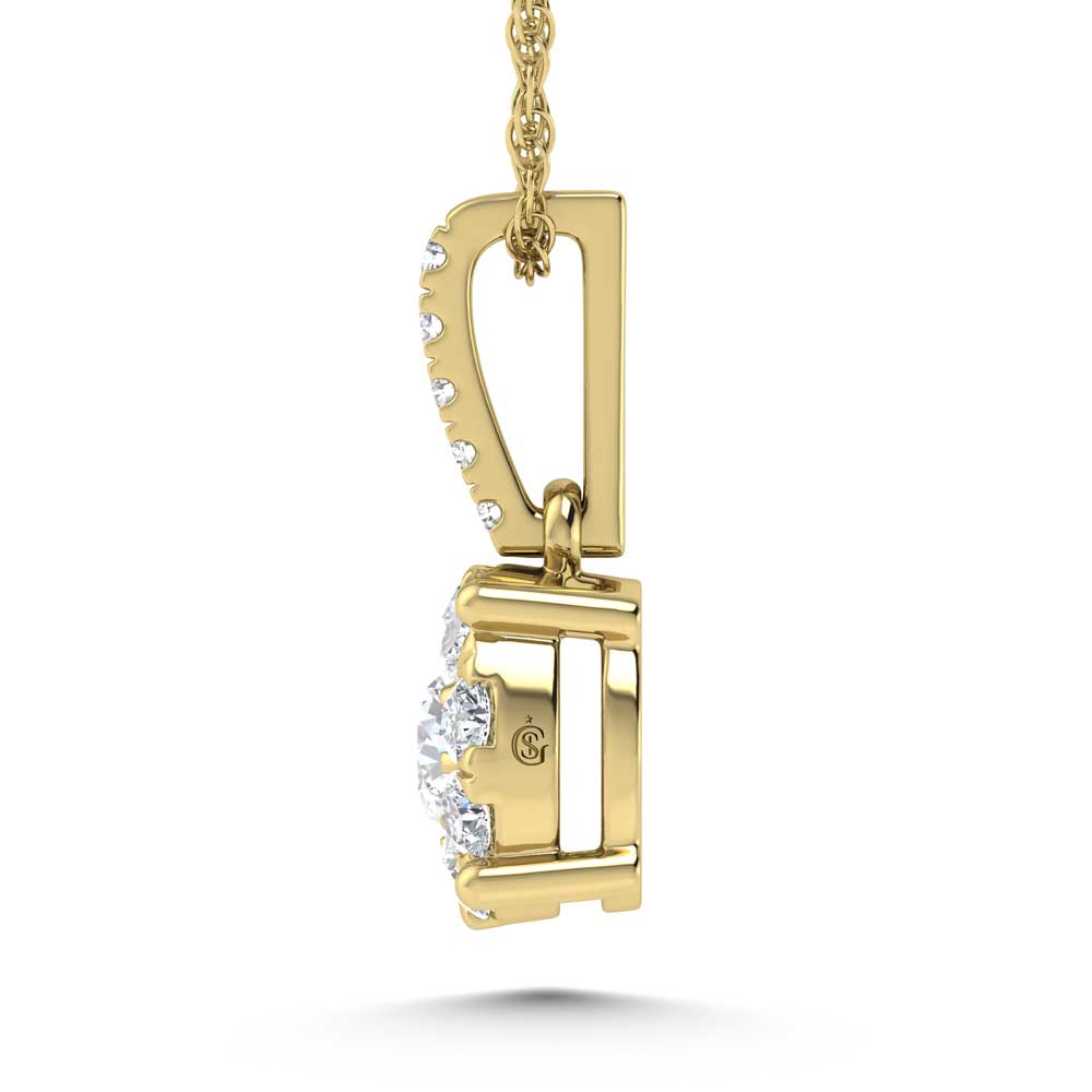 14K Yellow Gold Lab Grown Diamond 1/2 Ct.Tw. Fashion Pendant