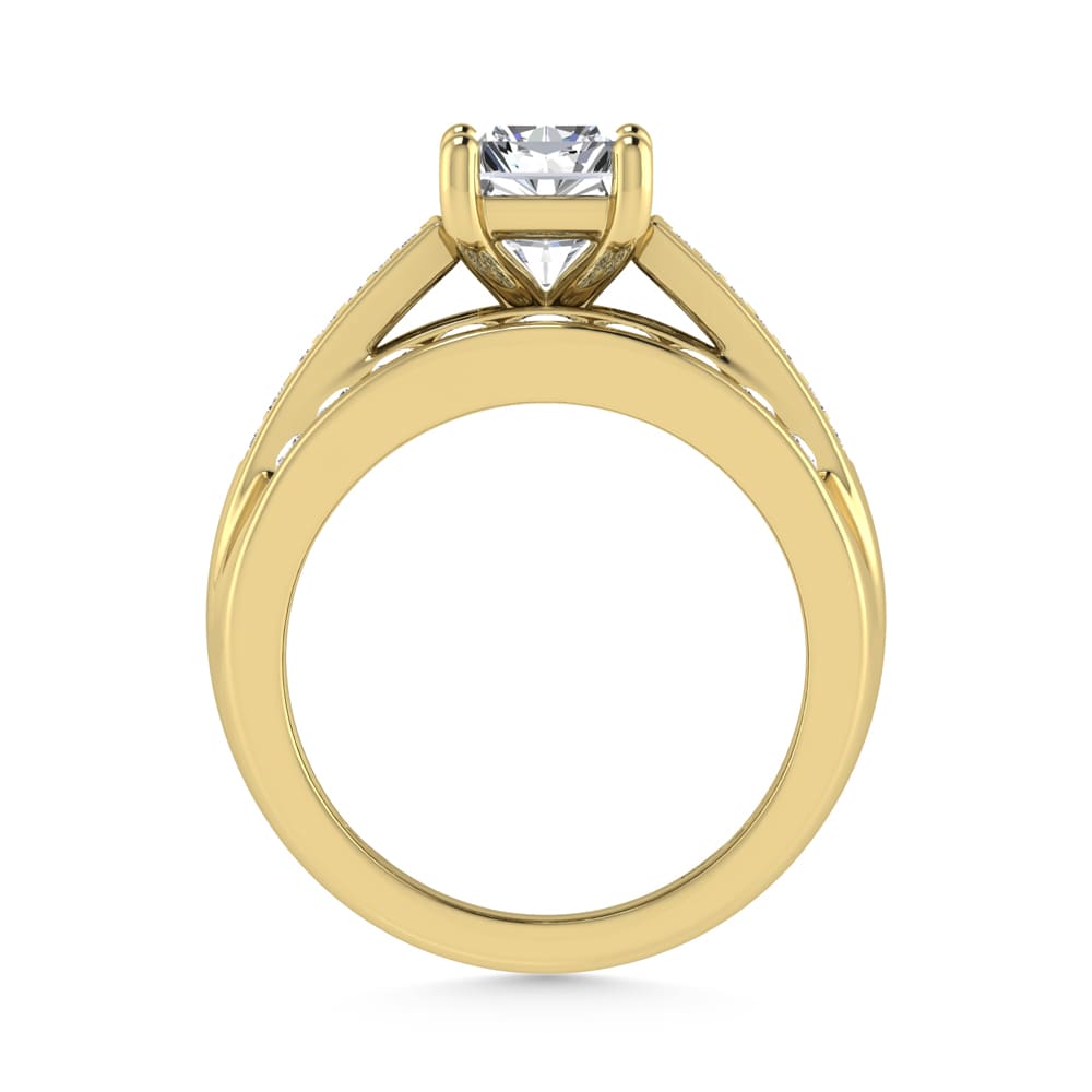 10K Yellow Gold Lab Grown Diamond 1 3/4 Ct.Tw. Radiant Shape Engagement Ring (IGI Certified 1CT)