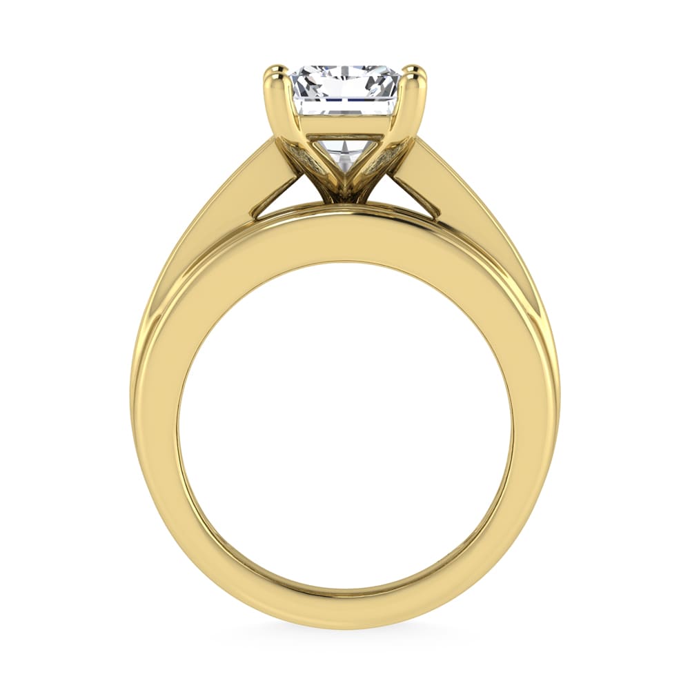10K Yellow Gold Lab Grown Diamond 3 7/8 Ct.Tw. Radiant Shape Engagement Ring (IGI Certified 3CT)