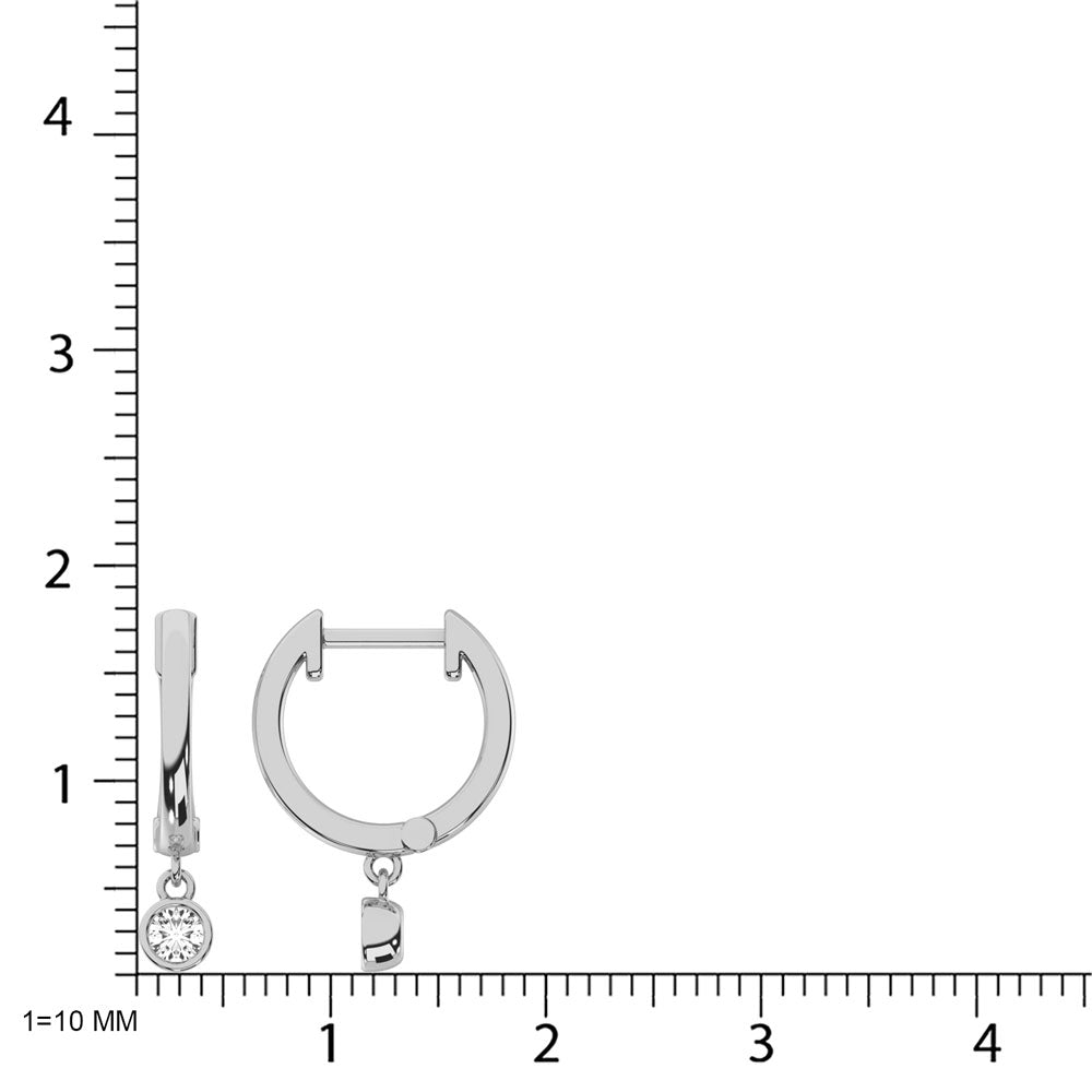 10K White Gold Lab Grown Diamond 1/5 Ct.Tw. Hoop Earrings