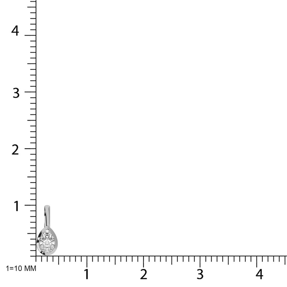 10K White Gold Lab Grown Diamond 1/6 Ct.Tw. Pear Shape Solitaire Pendant