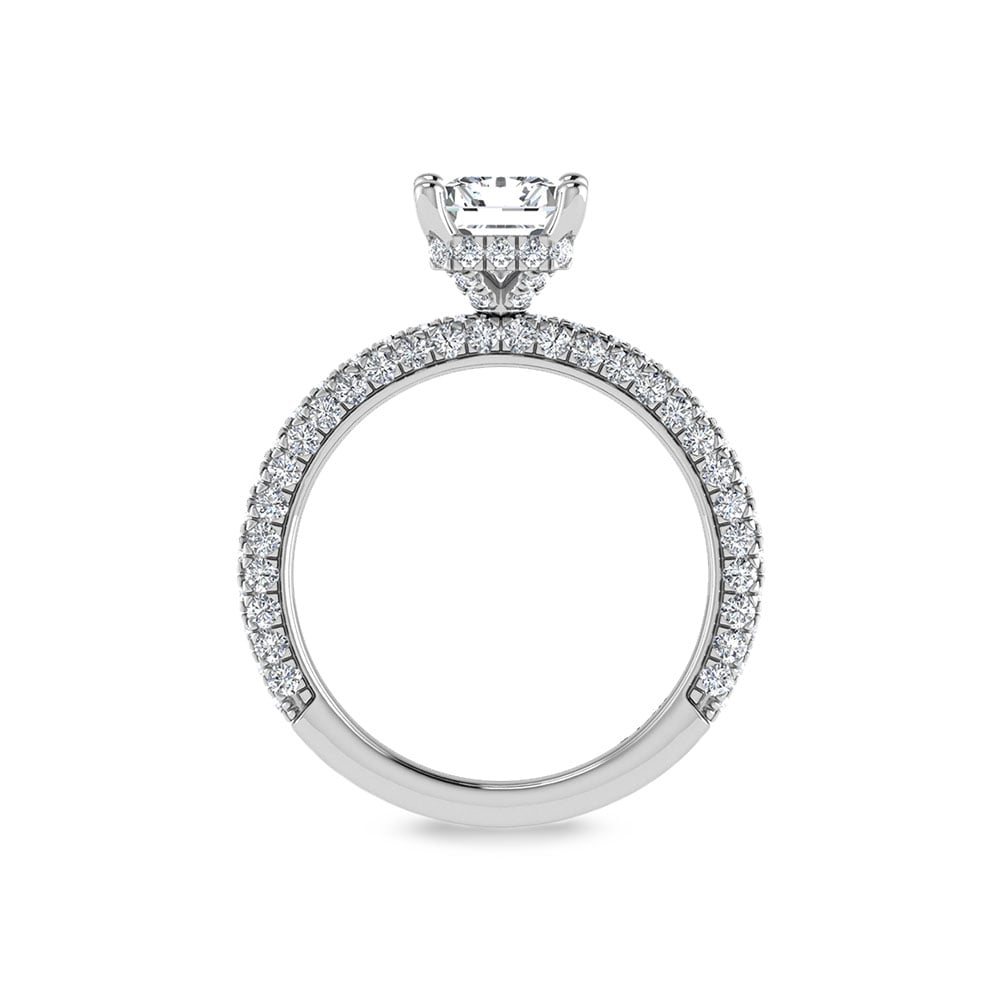 14K White Gold Lab Grown Diamond 3 Ct.Tw. IGI Certified Radiant Shape Halo Engagement Ring (Center 2CT)