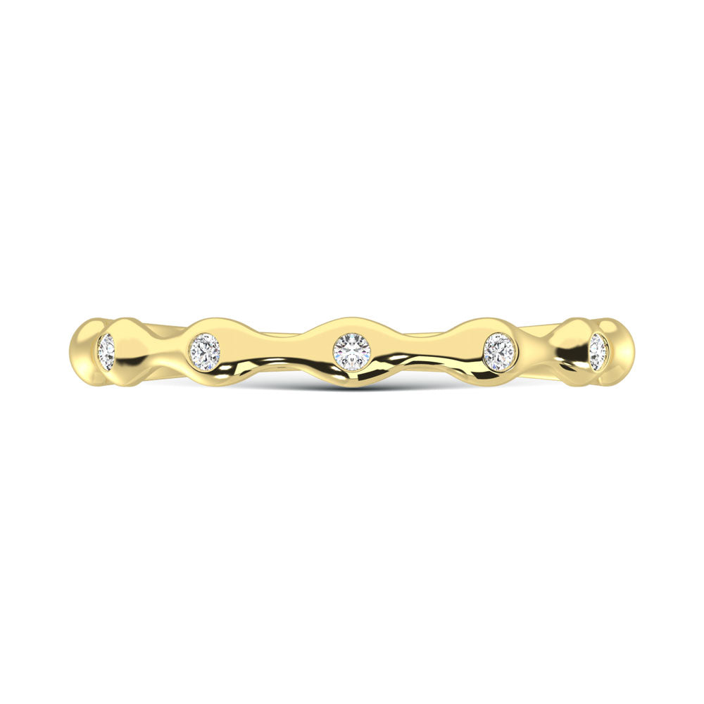 10K Yellow Gold Labgrown Diamond 1/20 Ct.Tw. Wedding Band