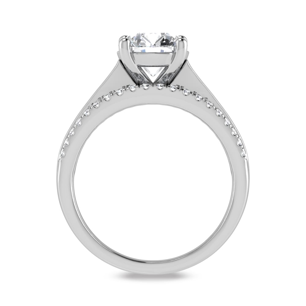 14K White Gold Labgrown Diamond 2 1/2 Ct.Tw. Round Shape Engagement Ring