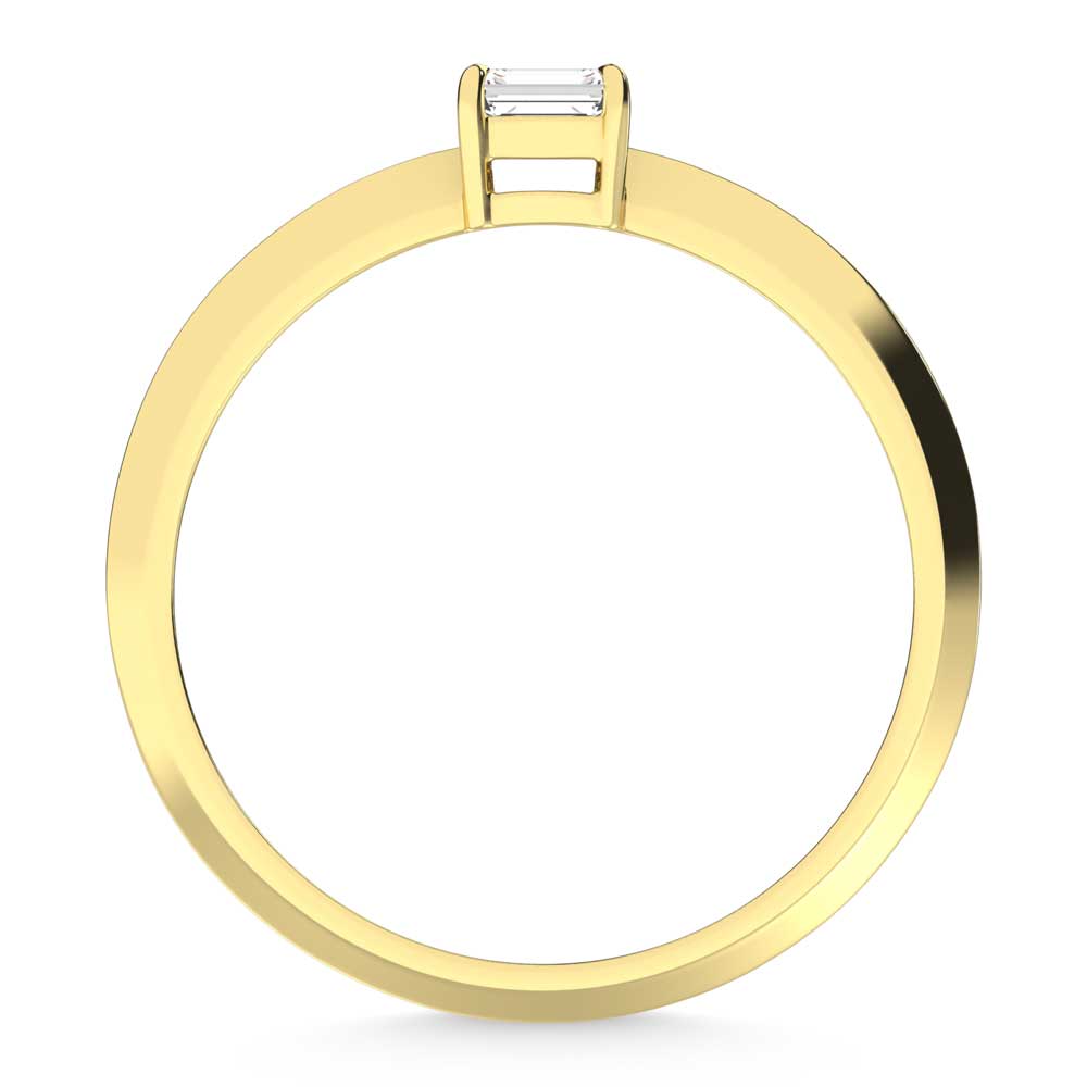 14K Yellow Gold Lab Grown Diamond 1/4 Ct.Tw. Emerald Shape Promise Ring