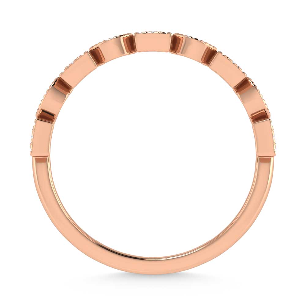 14K Rose Gold Lab Grown Diamond 1/6 Ct.Tw. Stack Band